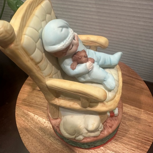 Night Before Christmas Vintage Silent Night Hand Painted Revolving Music Box - Picture 13 of 14